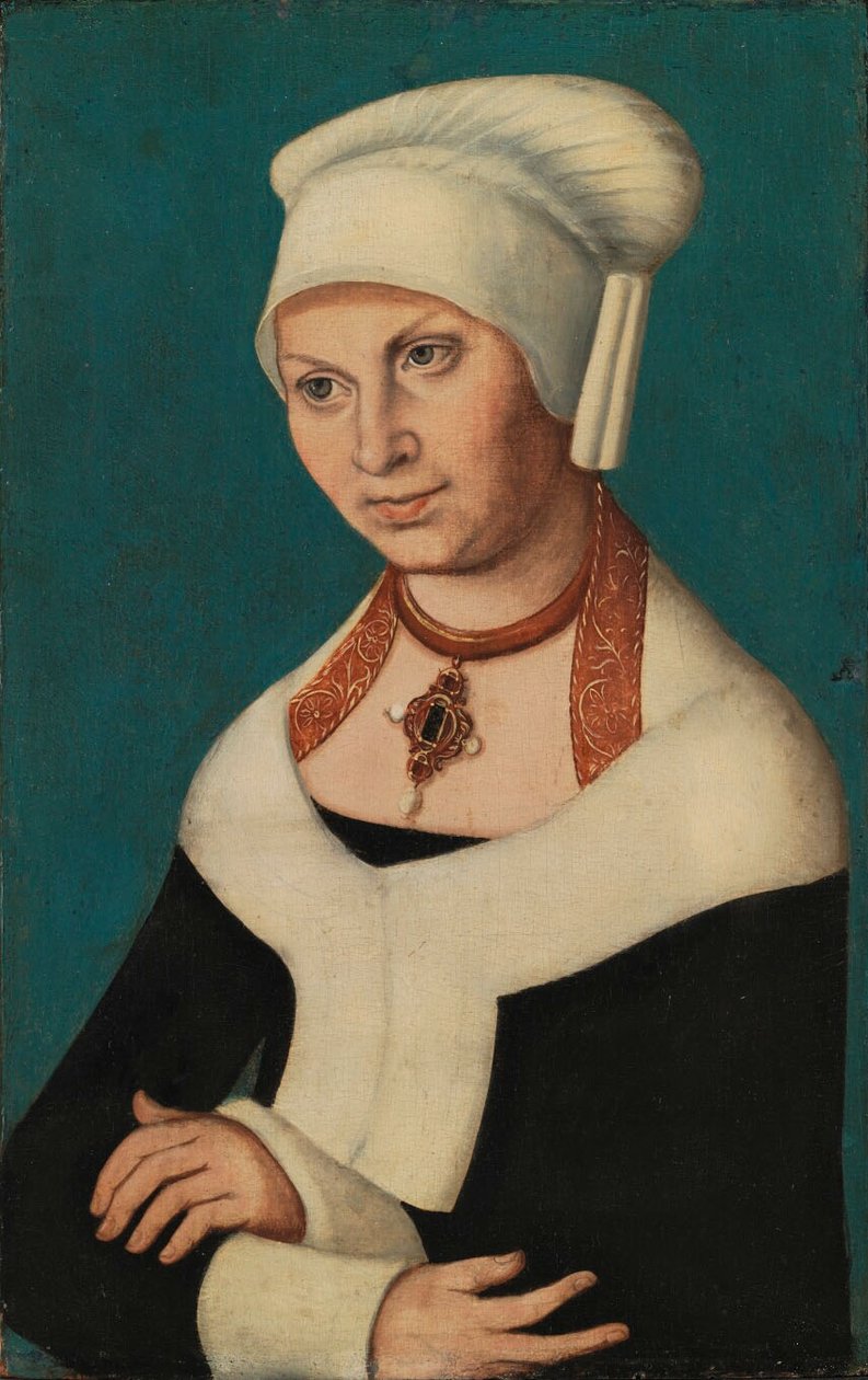 Portret van Barbara van Saksen door Lucas Cranach the Elder