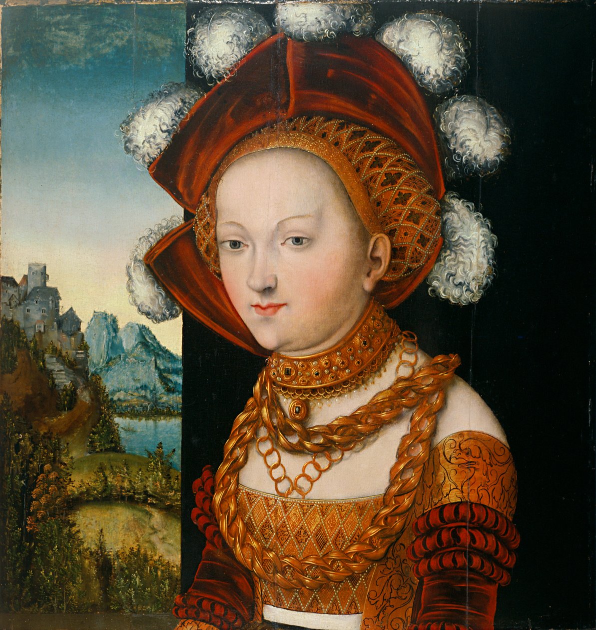 Damesportret door Lucas Cranach the Elder