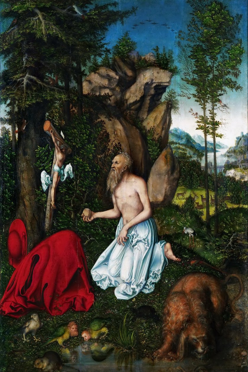 Sint Hiëronymus door Lucas Cranach the Elder
