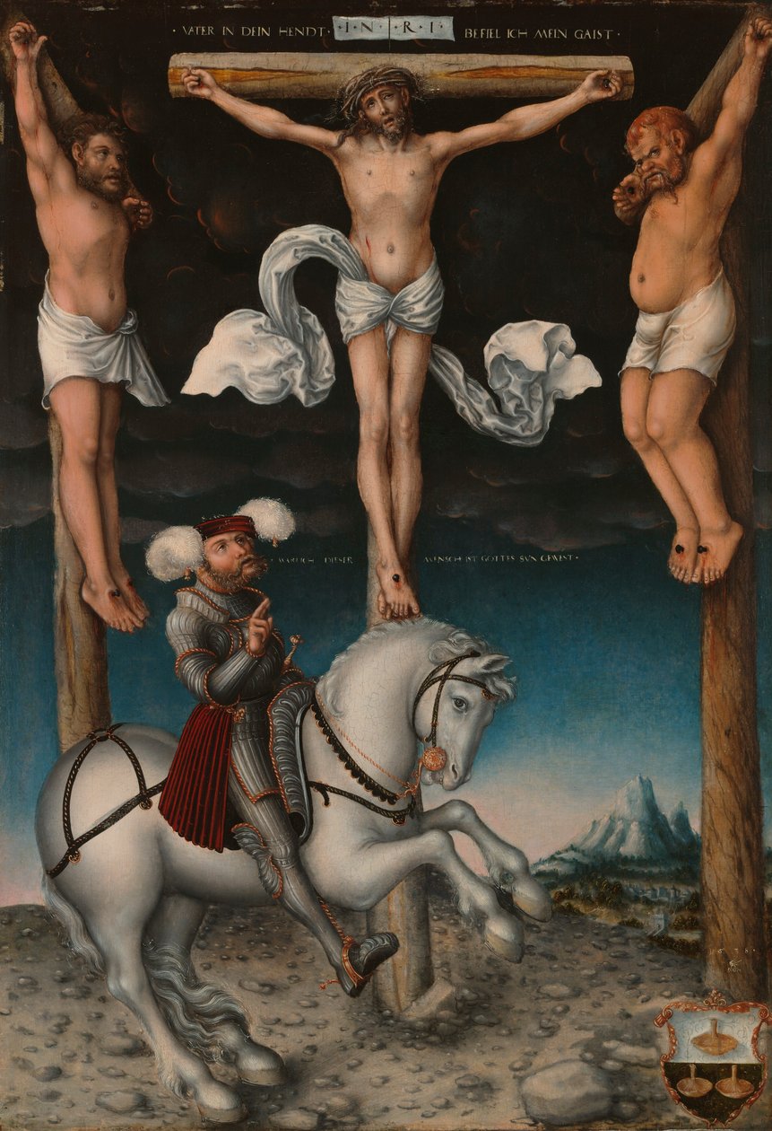 De kruisiging met de bekeerde centurio door Lucas Cranach the Elder