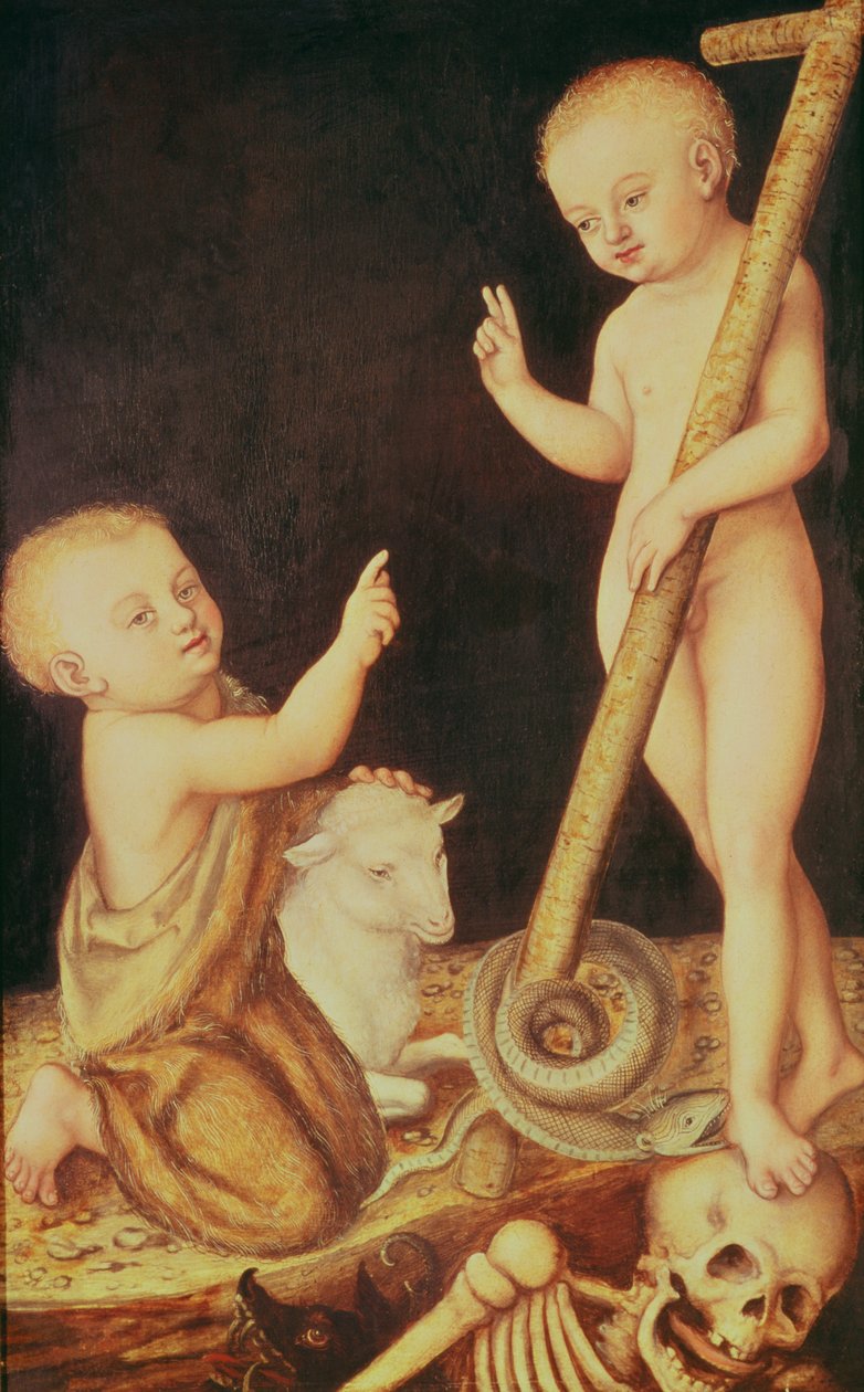 Het Kind Christus Triomfeert over de Dood en het Kind Johannes de Doper door Lucas Cranach the Elder