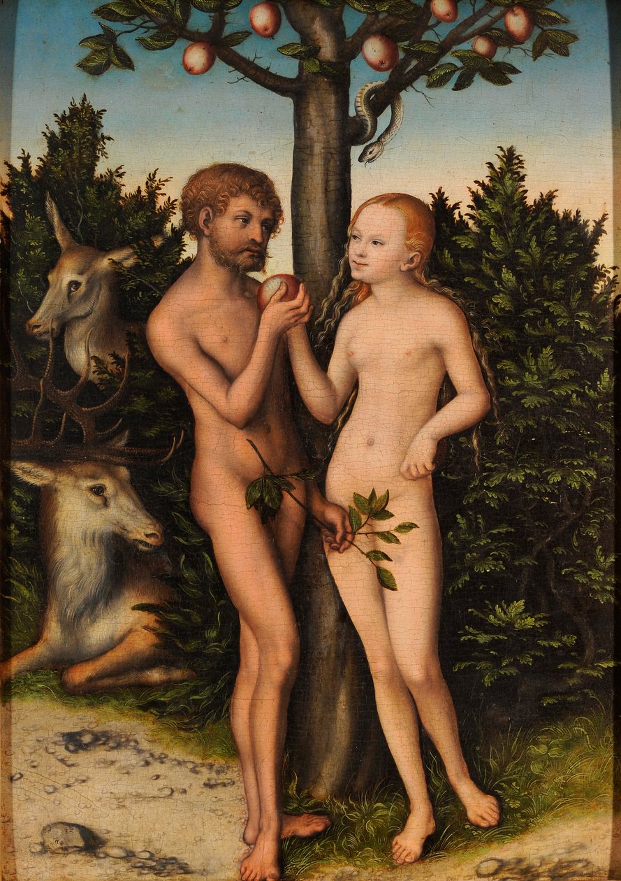 Adam en Eva door Lucas Cranach the Elder