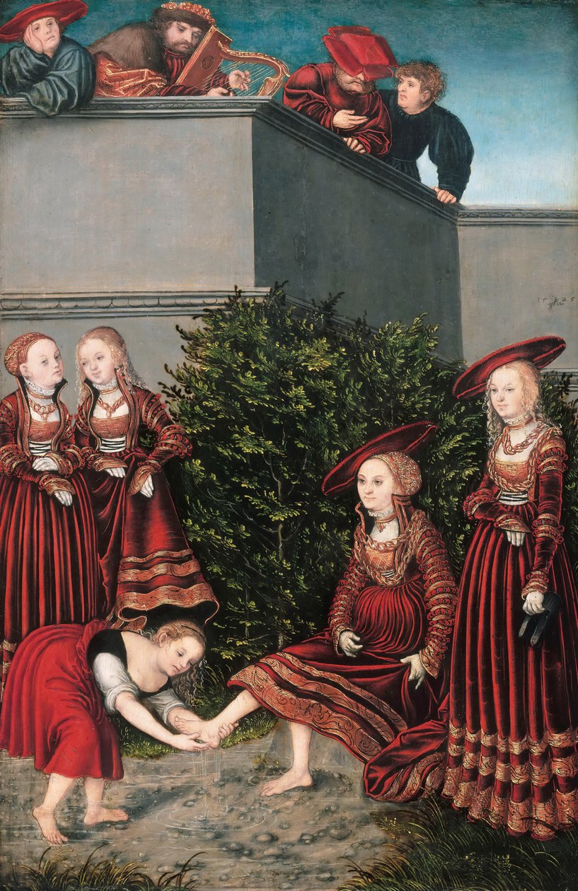 David en Bathseba door Lucas Cranach the Elder