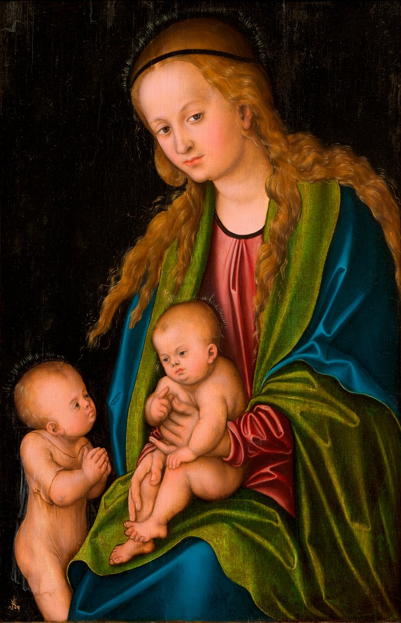 Madonna/Heilige Maagd en Kind met de jonge Johannes de Doper door Lucas Cranach the Elder