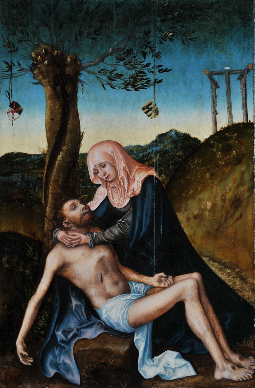 Pietà onder het kruis door Lucas Cranach the Elder