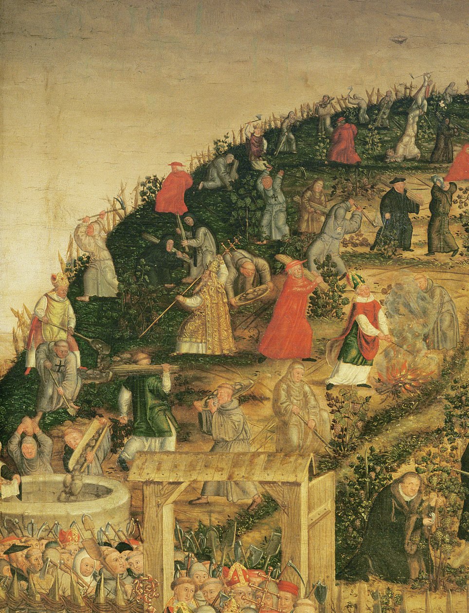 De wijngaard van de Heer, 1569 (detail) door Lucas Cranach the Younger