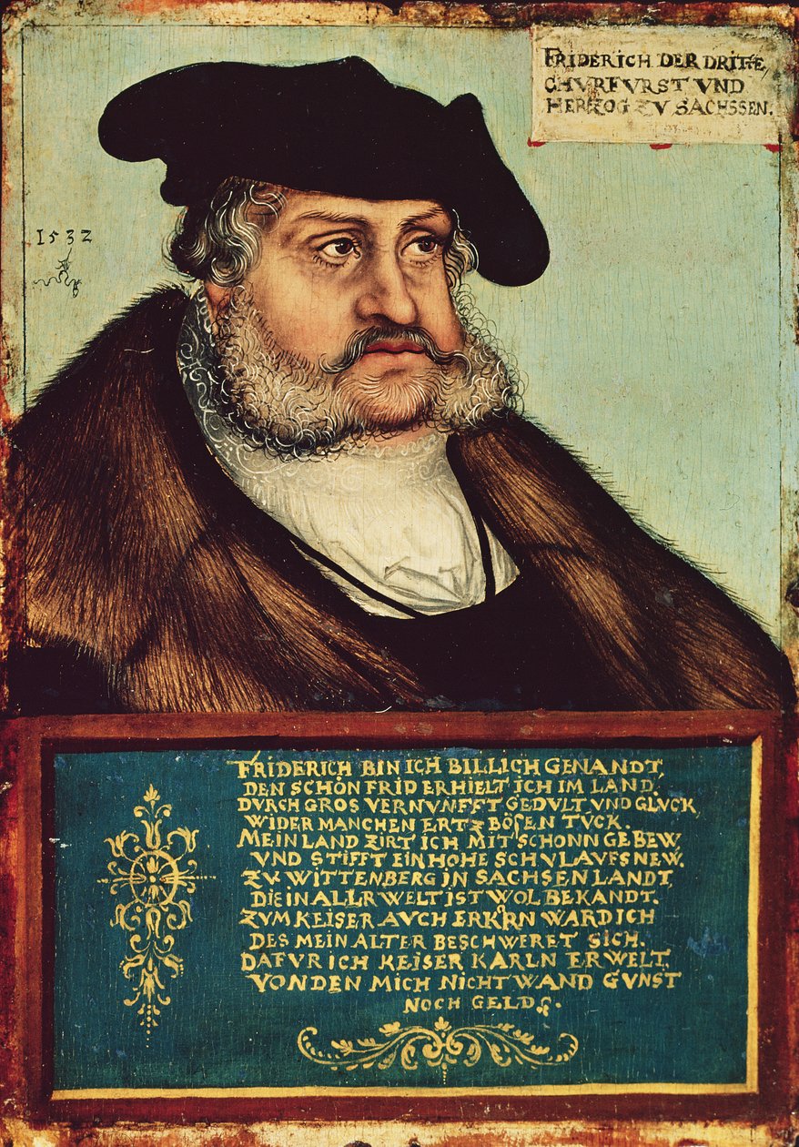 Portret van Frederik III, keurvorst van Saksen door Lucas Cranach the Elder