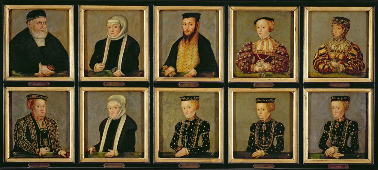 Portretten van leden van de Jagiellonische dynastie, ca. 1565 door Lucas Cranach the Younger