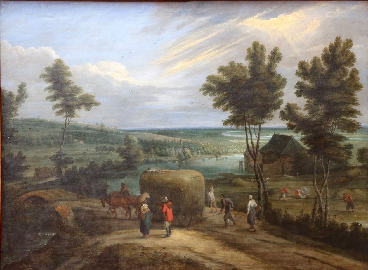 Zomerlandschap, het hooien door Lucas van Uden