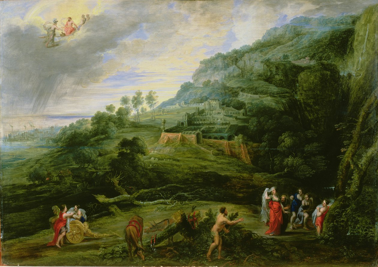 Ulysses en Nausicaa, 1635 door Lucas van Uden
