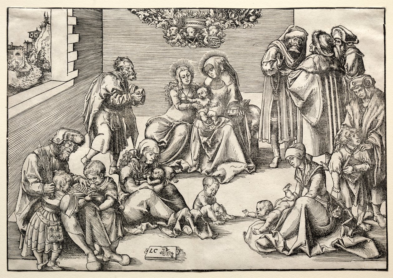 De Heilige Familie en Verwanten door Lucas Cranach