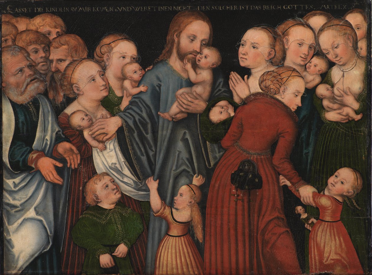 Christus Zegent de Kinderen door Lucas Cranach d.Æ.