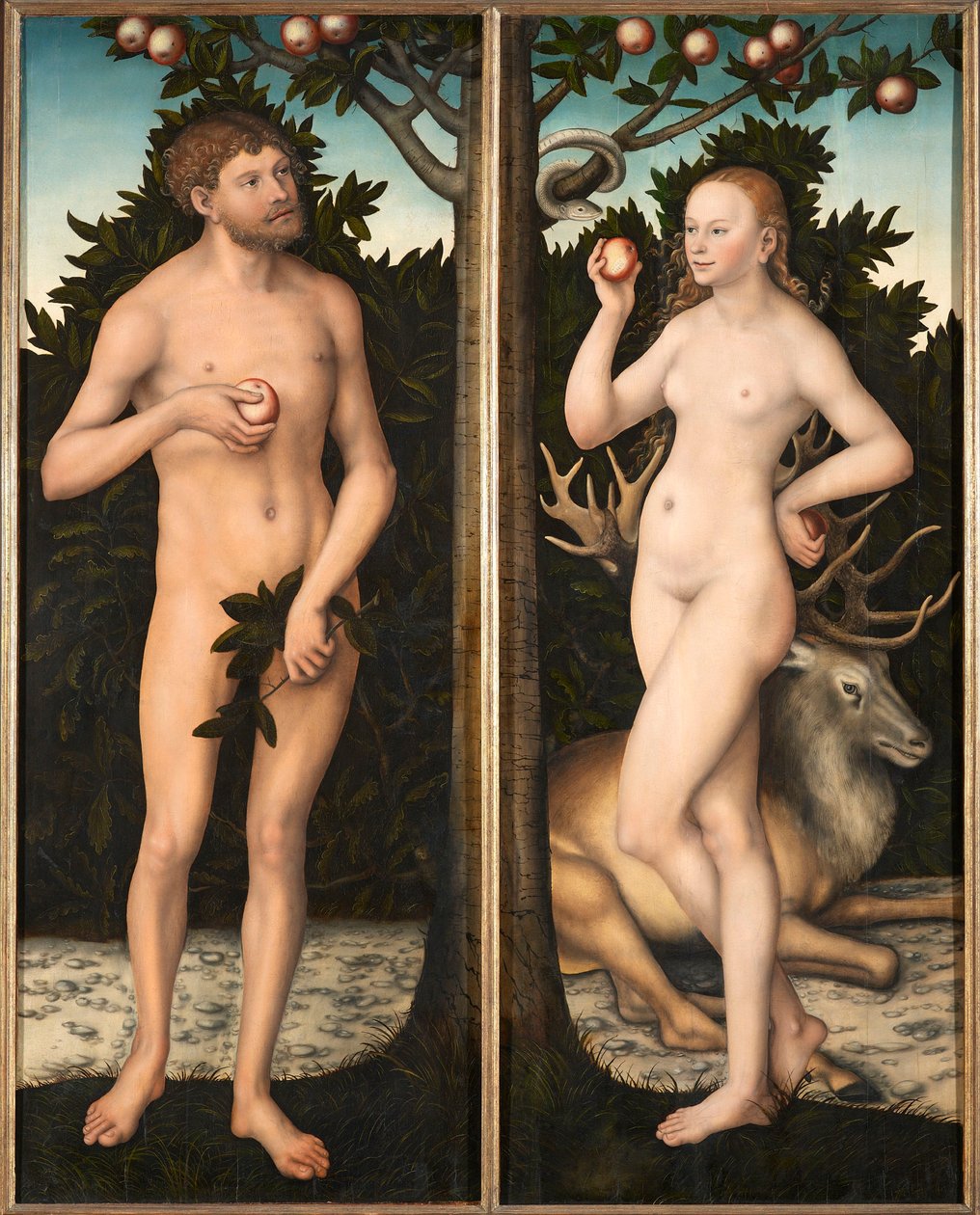 Adam en Eva door Lucas Cranach the Elder