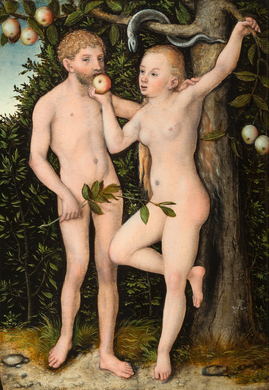 Adam en Eva door Lucas Cranach the Elder
