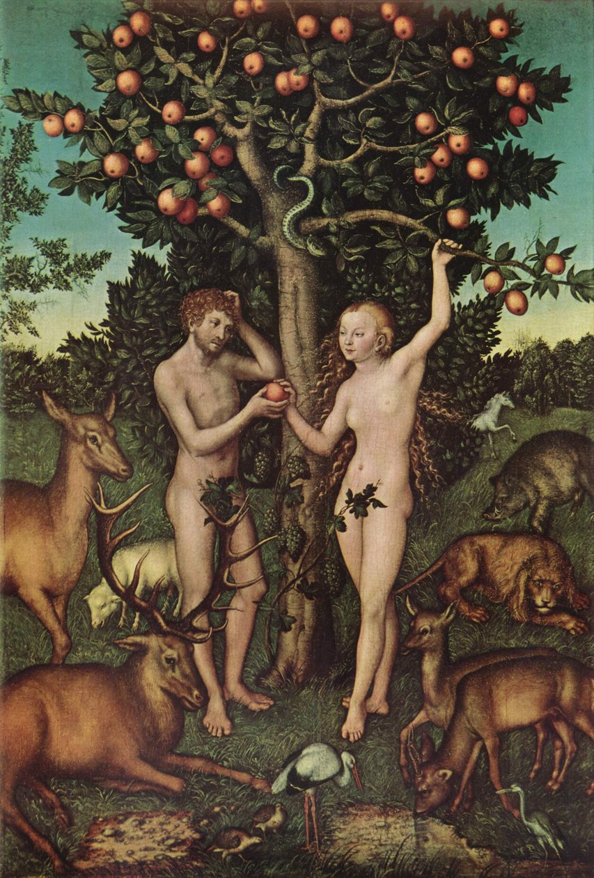Adam en Eva door Lucas Cranach the Elder