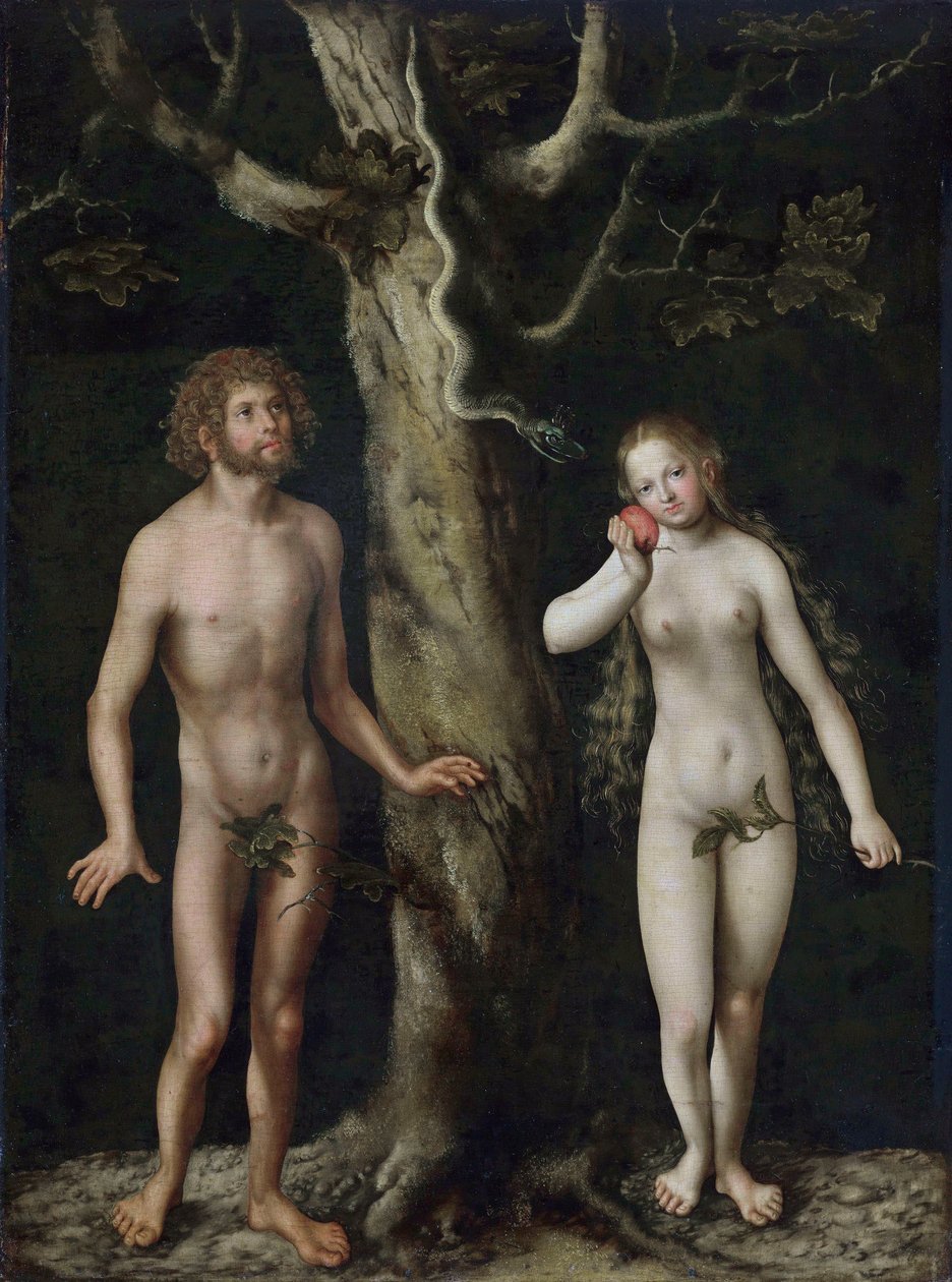 Adam en Eva door Lucas Cranach the Elder