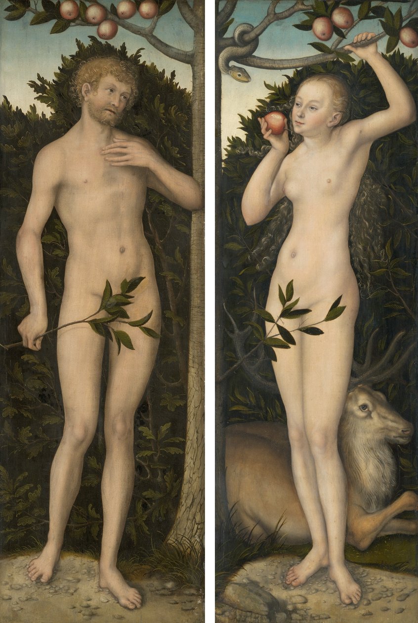 Adam en Eva door Lucas Cranach the Elder