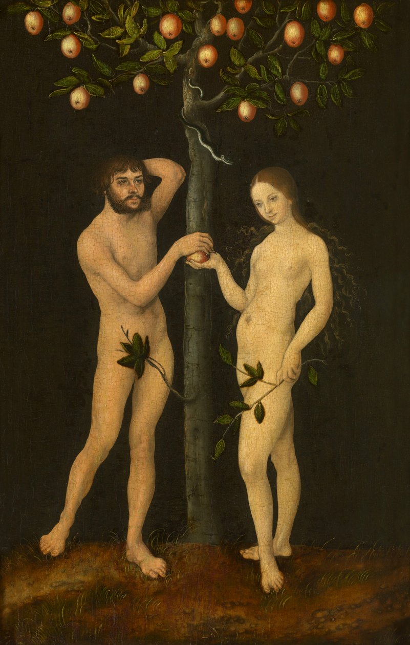 Adam en Eva door Lucas Cranach the Elder