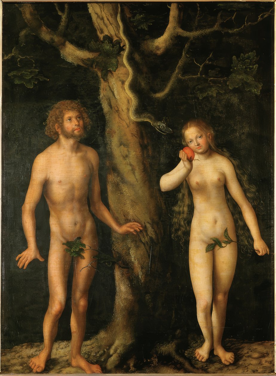 Adam en Eva door Lucas Cranach the Elder