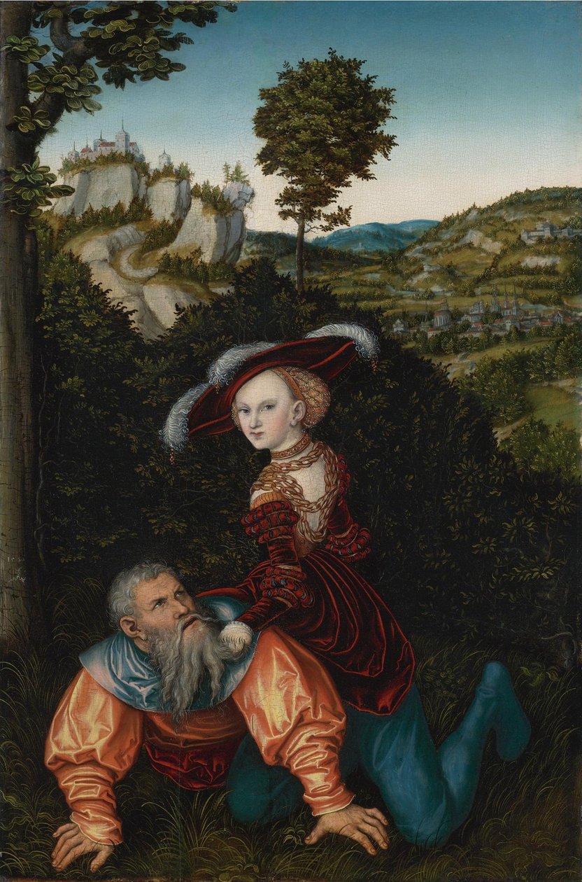 Aristoteles en Phyllis, 1530 door Lucas Cranach the Elder
