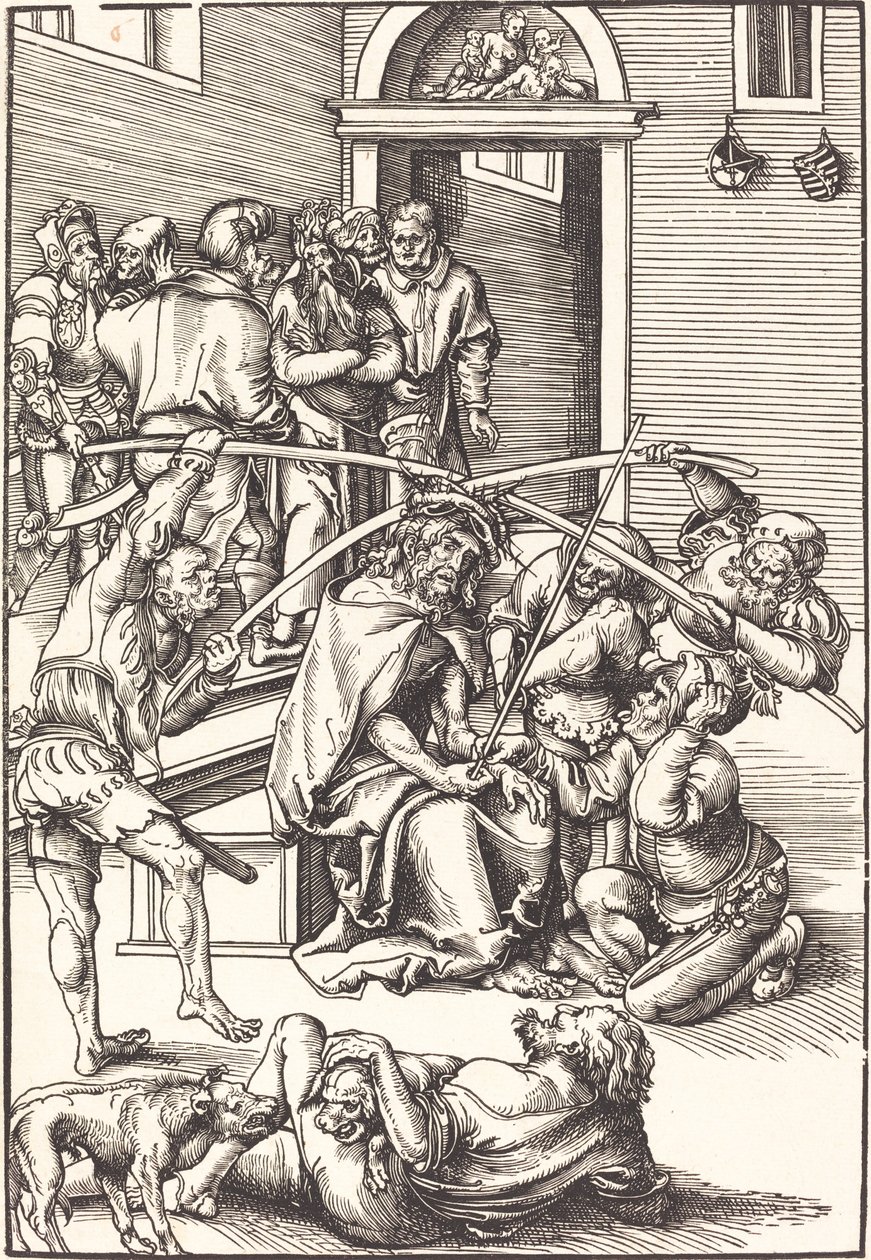 Christus gekroond met doornen door Lucas Cranach the Elder
