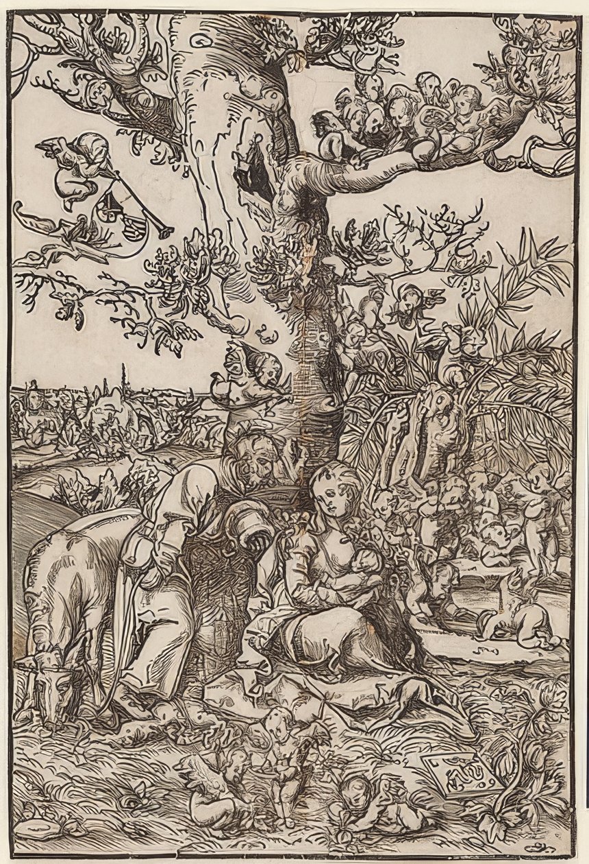 Rust tijdens de vlucht door Lucas Cranach the Elder