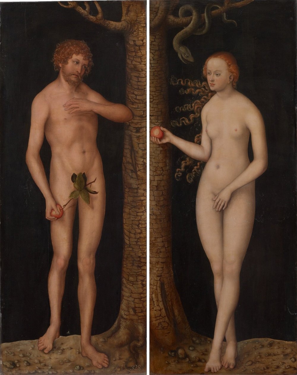 De zondeval van de mens door Lucas Cranach the Elder