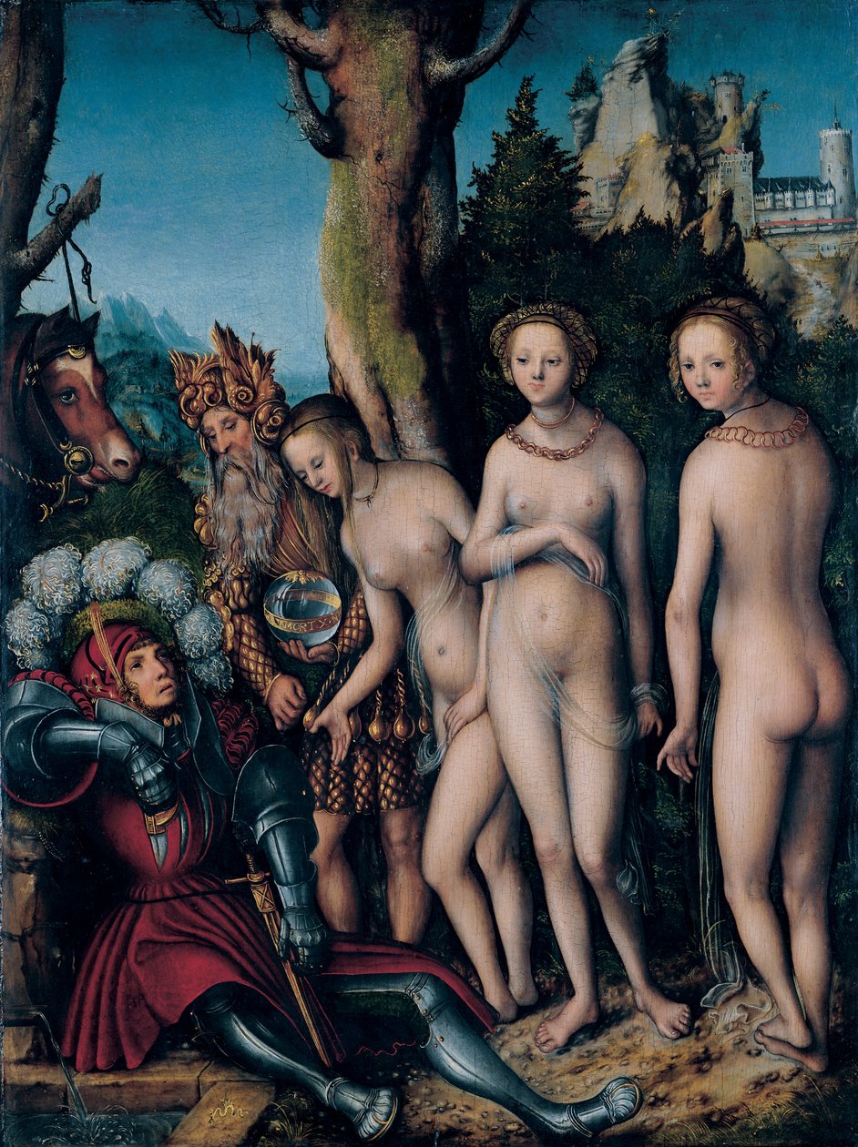 Het oordeel van Parijs door Lucas Cranach the Elder