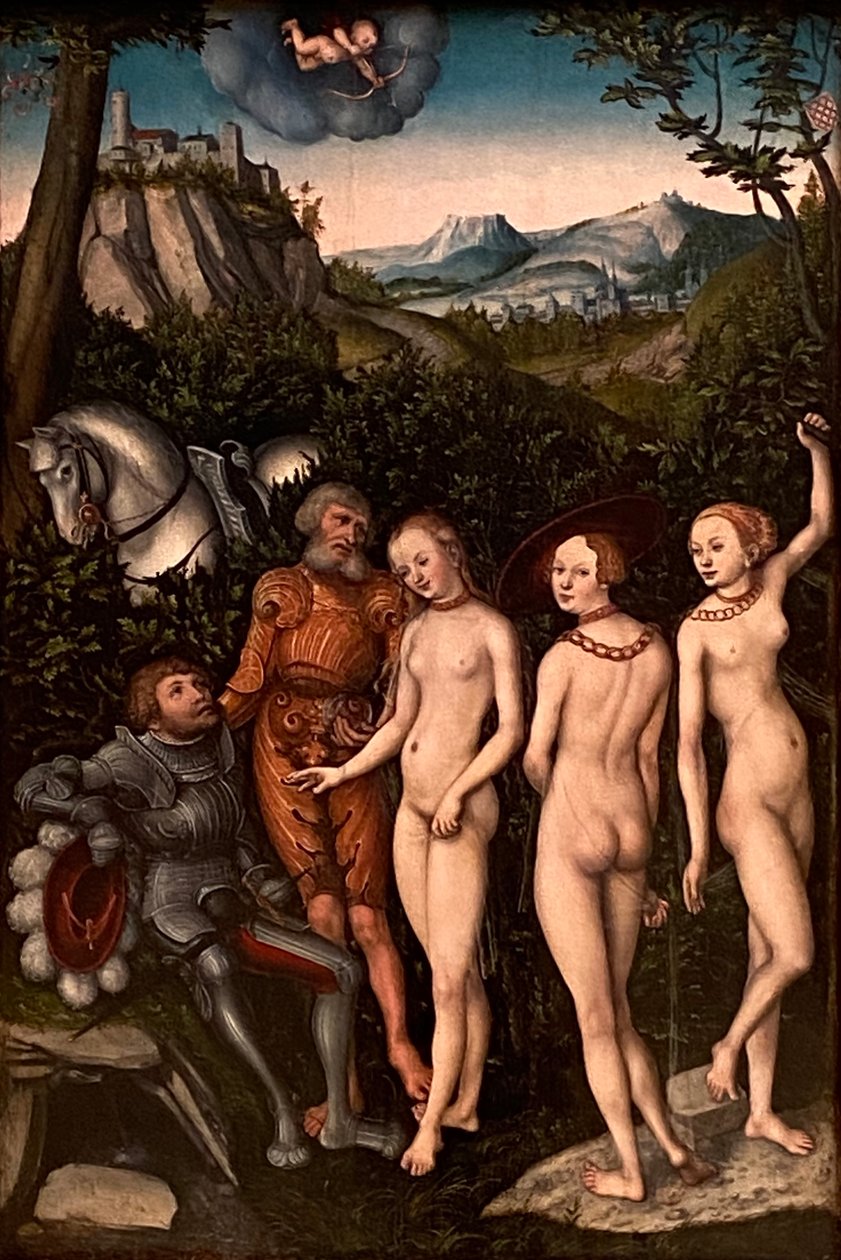 Het oordeel van Parijs door Lucas Cranach the Elder