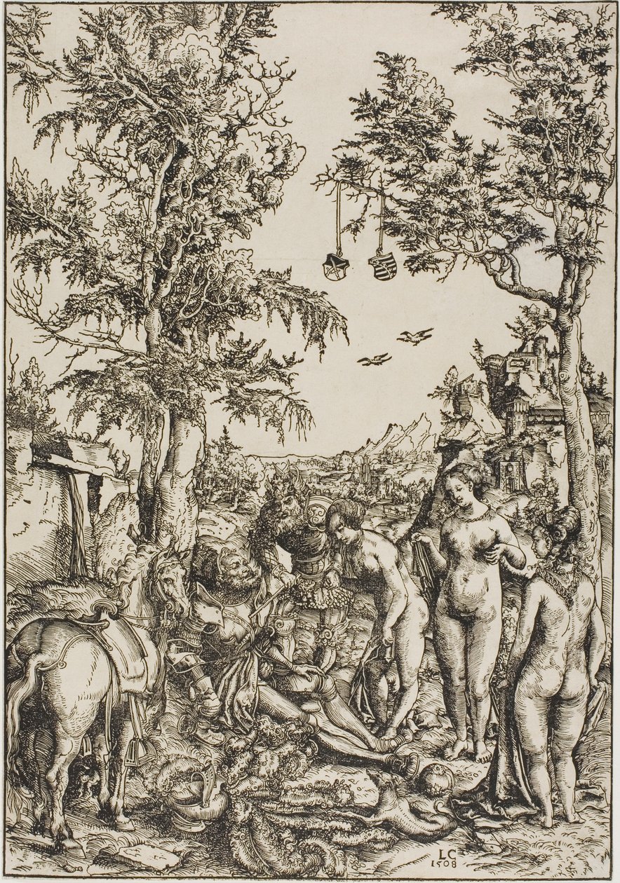 Het oordeel van Parijs door Lucas Cranach the Elder