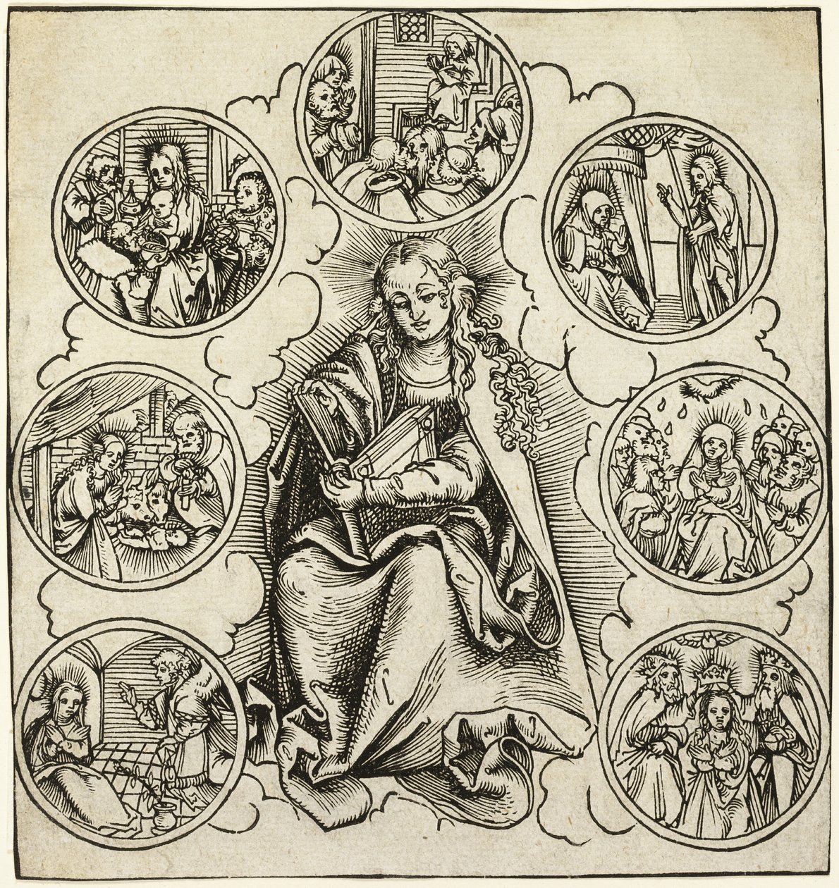 De zeven vreugden van Maria door Lucas Cranach the Elder