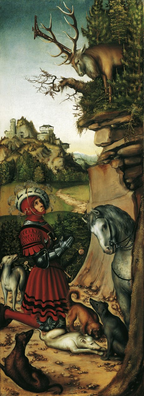 Het visioen van Sint Eustatius door Lucas Cranach the Elder