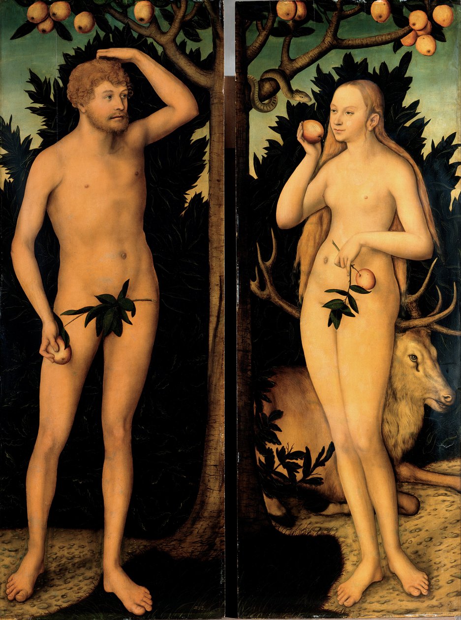 Adam en Eva door Lucas Cranach the Younger