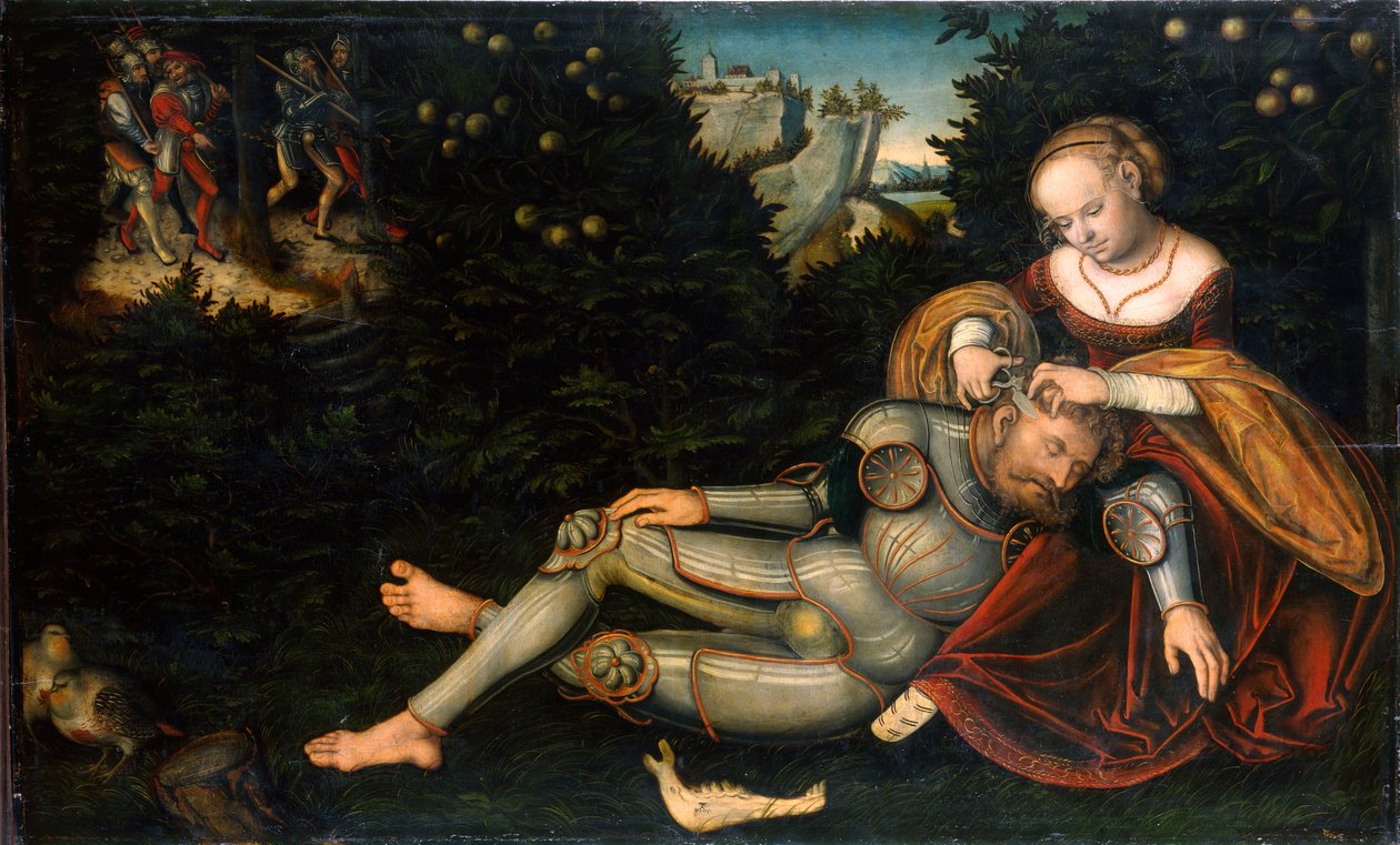Simson en Delila door Lucas Cranach the Younger