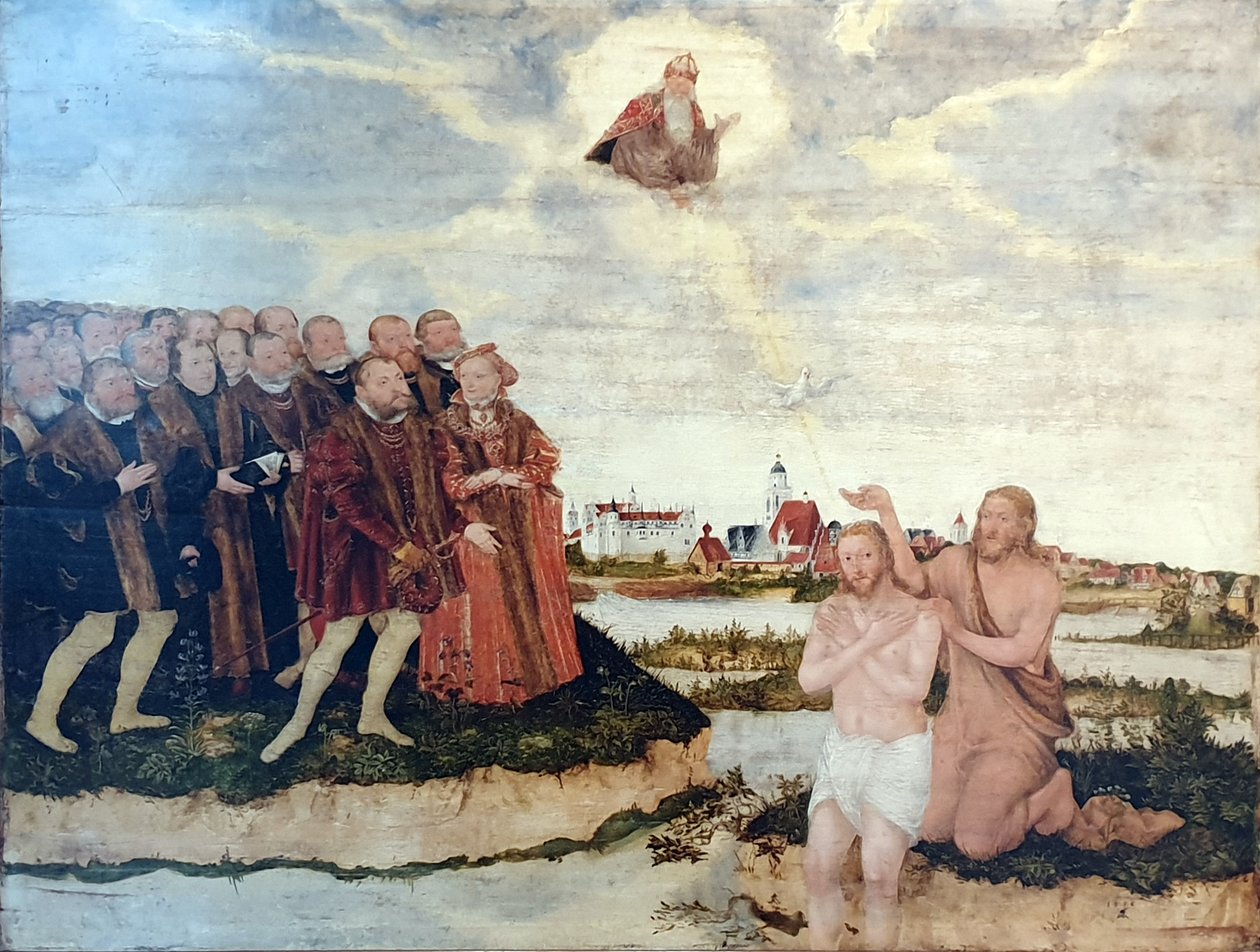 De doop van Christus door Lucas Cranach the Younger