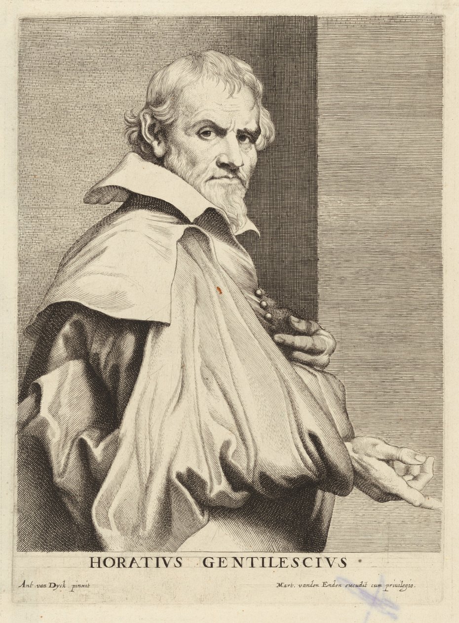 Orazio Gentileschi door Lucas Emil Vorsterman after Sir Anthony van Dyck