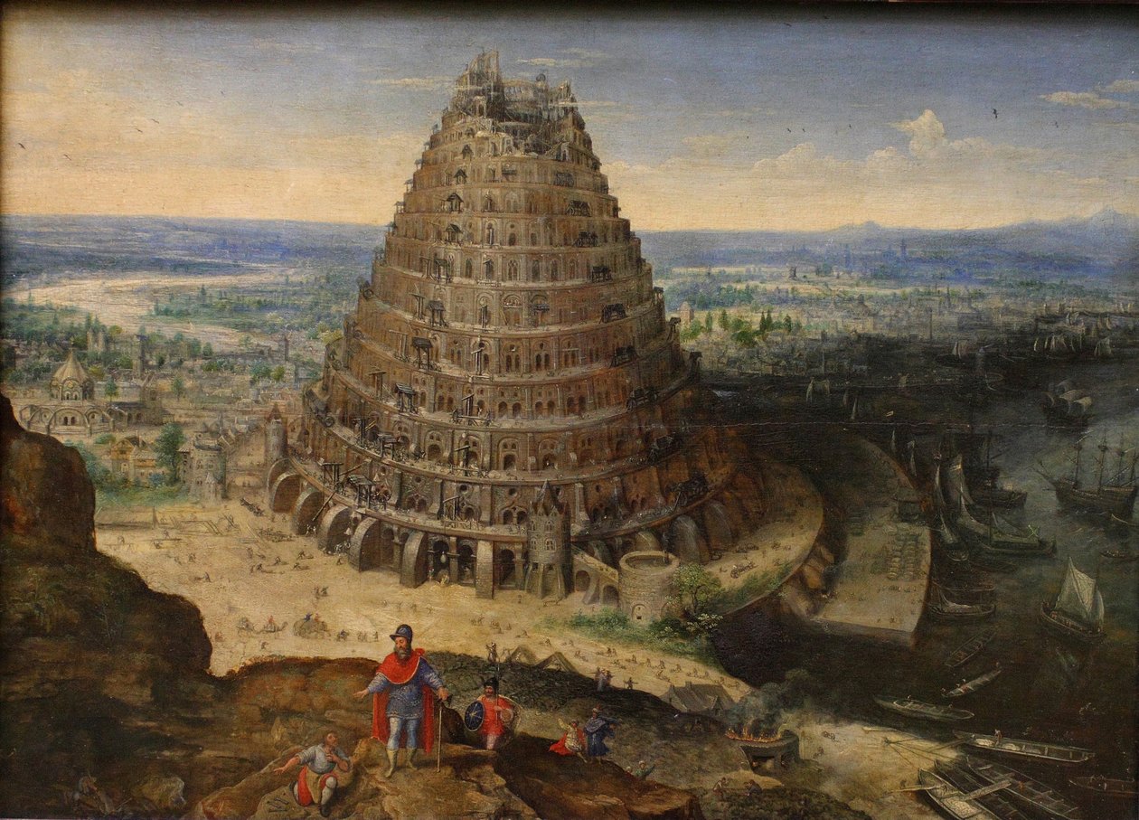 De Toren van Babel, 1594 door Lucas Valckenborch van