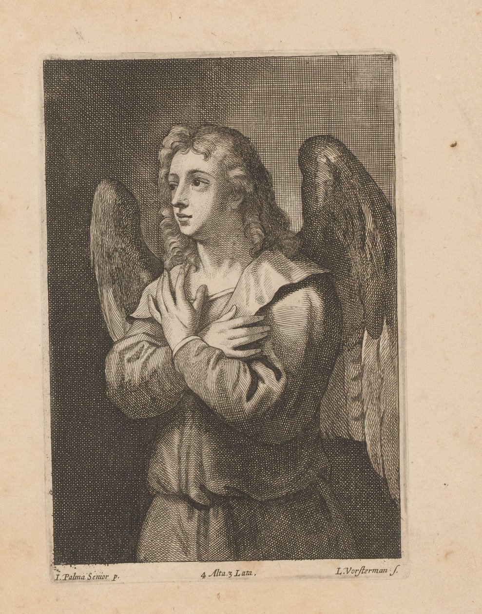Engel met gevouwen handen door Lucas Vorsterman (II)