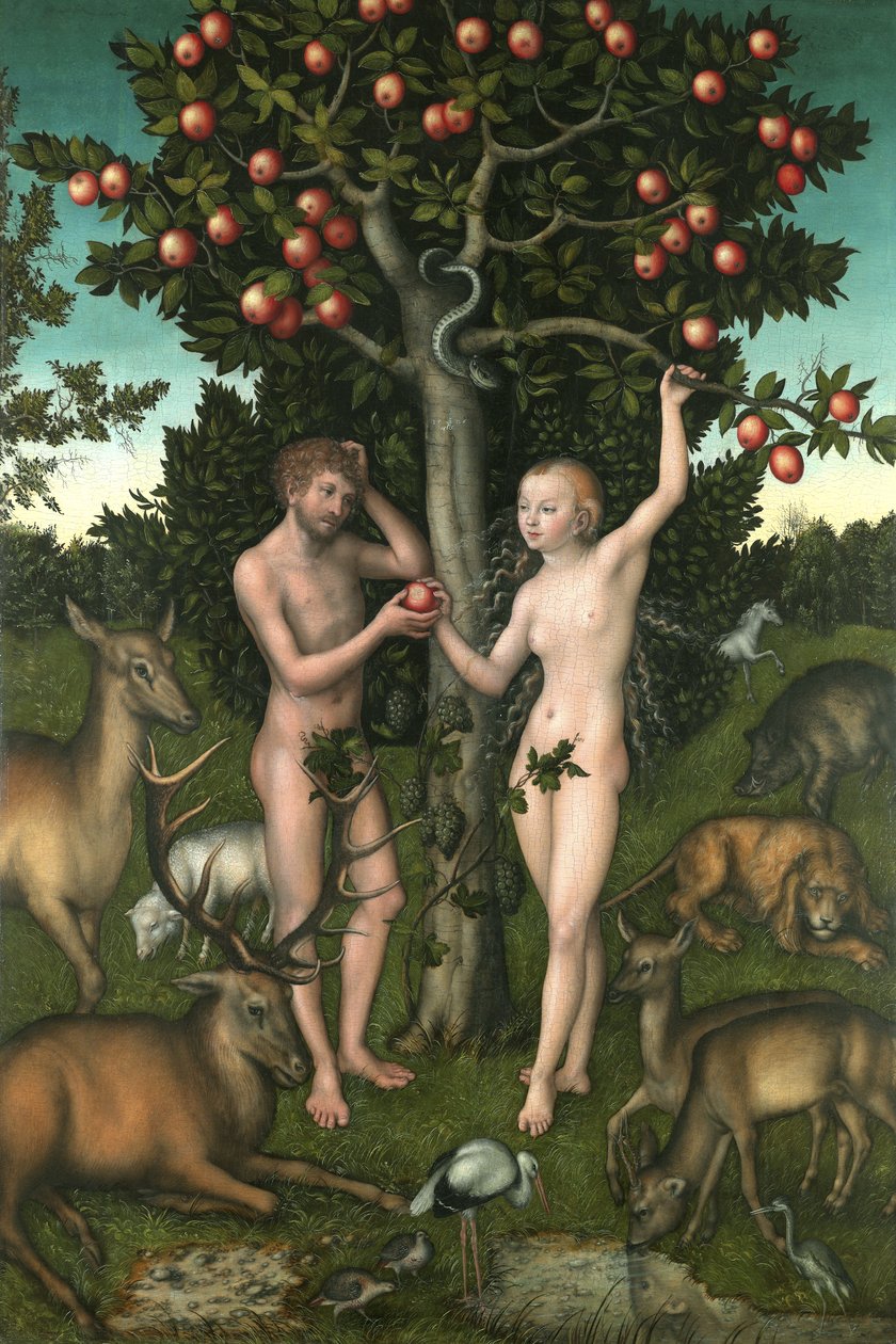 Adam en Eva door Lucas the Elder Cranach