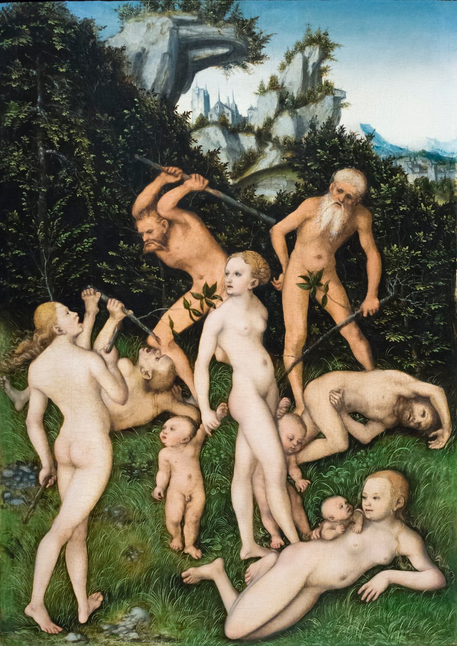 Primitieve mensen door Lucas the Elder Cranach