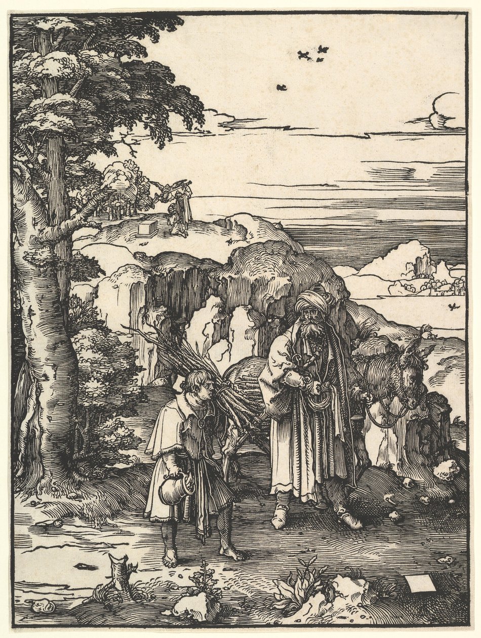 Abraham die Isaac gaat Offer door Lucas van Leyden