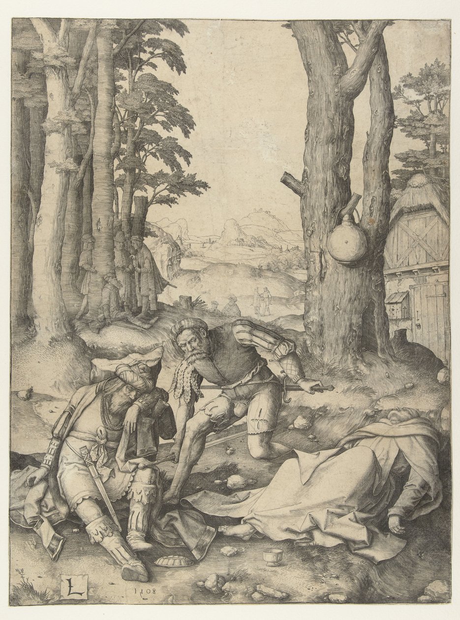 Mohammed en de monnik Sergius door Lucas van Leyden