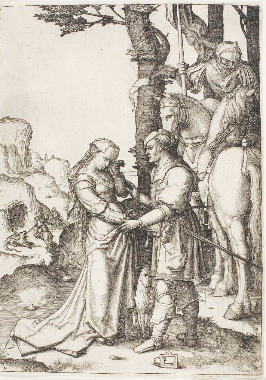 Sint Joris bevrijdt de prinses door Lucas van Leyden