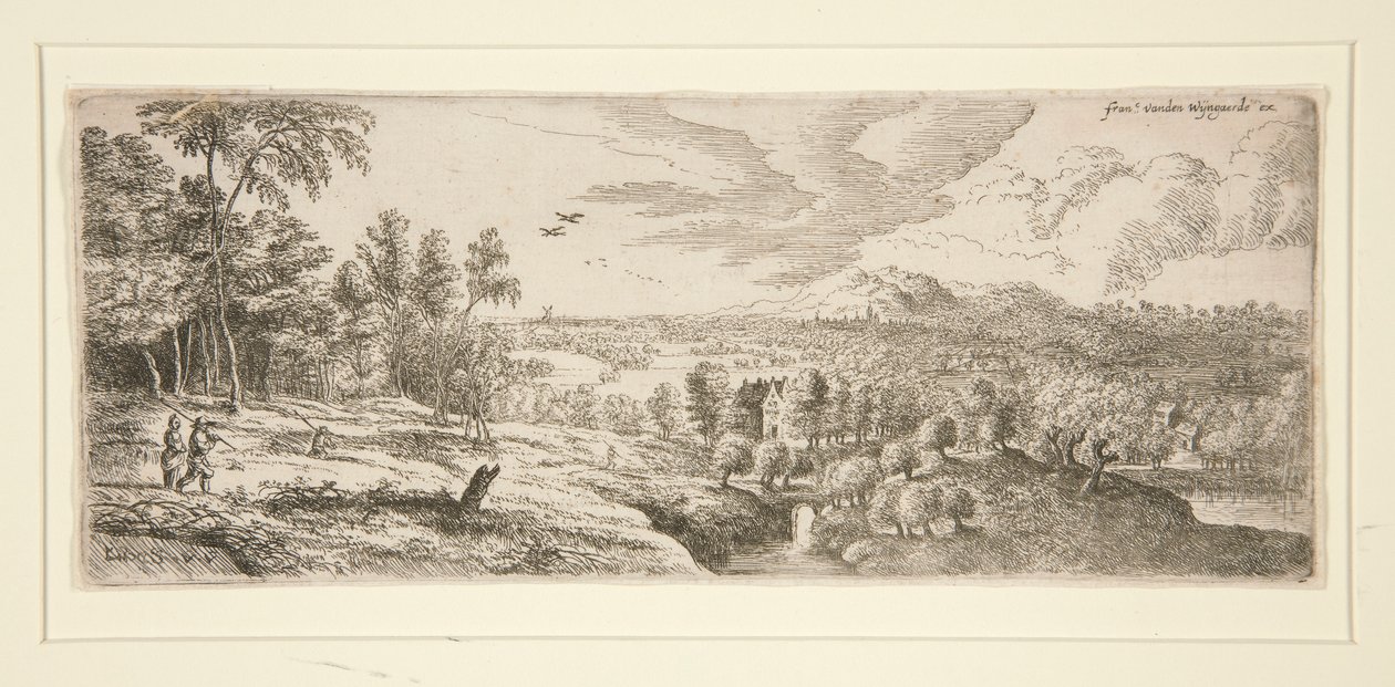 Bos met uitzicht op een rivier door Lucas van Uden