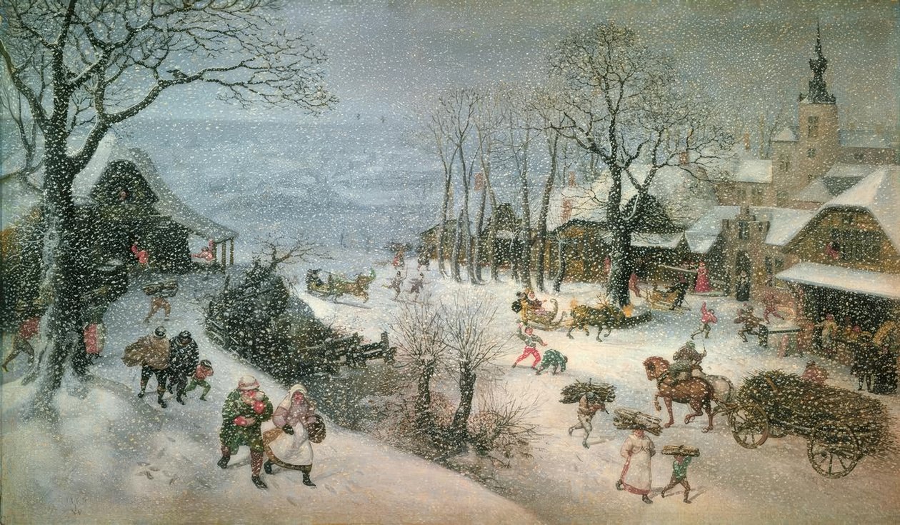 Winterlandschap - februari door Lucas van Valckenborch