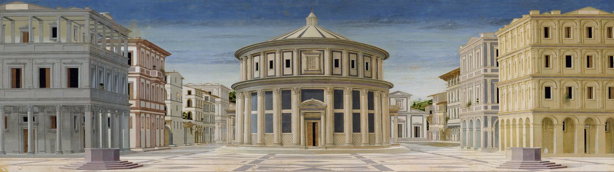 Zicht op een ideale stad, of De Stad van God, na 1470 door Luciano Laurana
