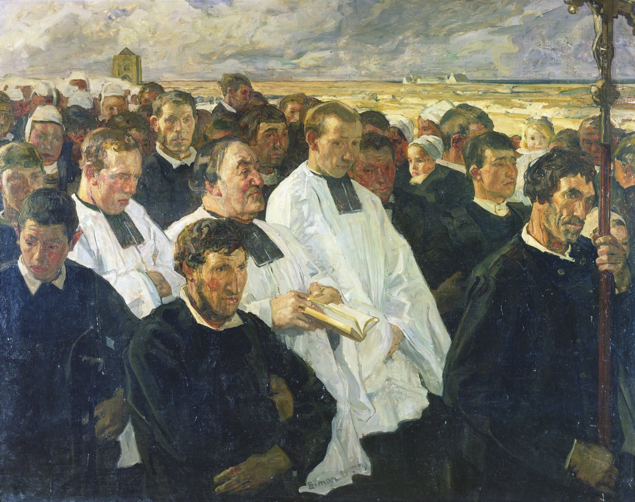 Processie naar Penmarch, 1900 door Lucien Simon