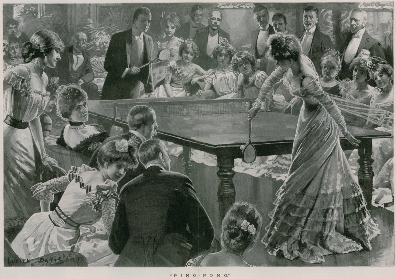 Ping-Pong (litho) door Lucien Davis