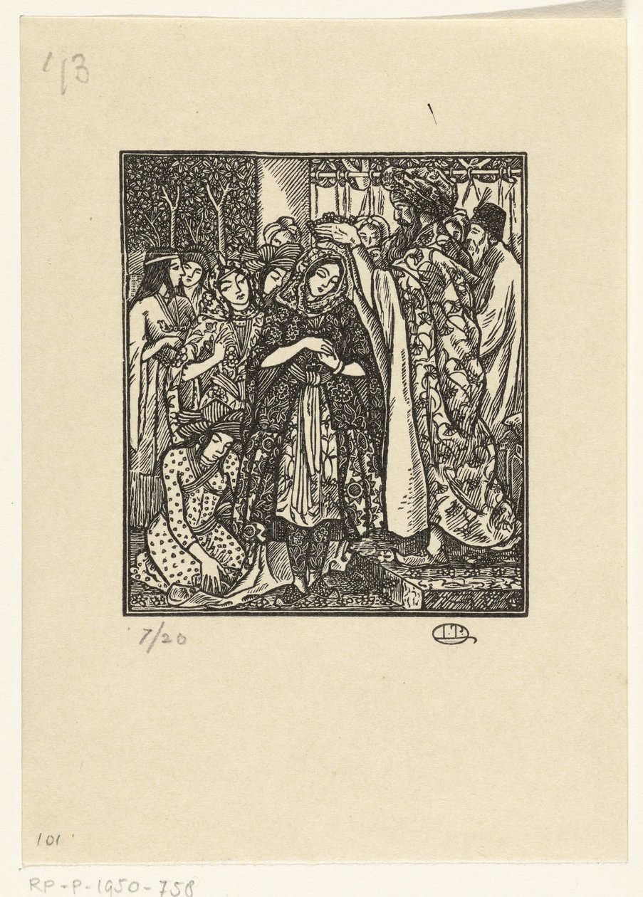 De kroning van Esther door Lucien Pissarro