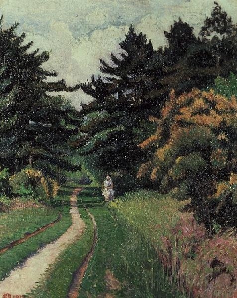 Het Dennenbos bij Chipperfield Common door Lucien Pissarro